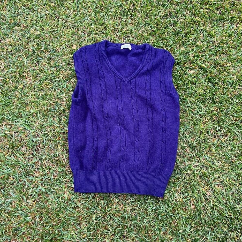 Purple cable knit acrylic top women’s size M k mart